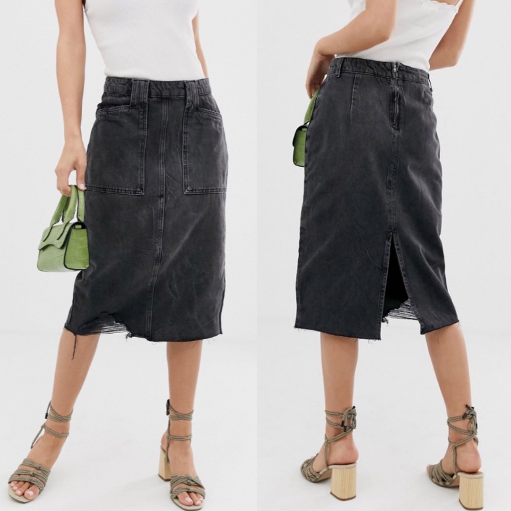 Free People Elisa Denim Pencil Skirt